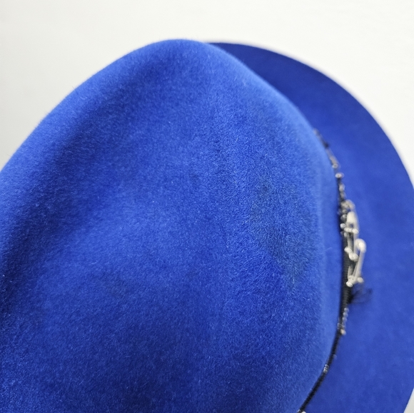 My Bob Use Your Head Mens Hat Cap Fedora FOLCO blue WOOL FELT RARE FIND - Picture 8 of 12